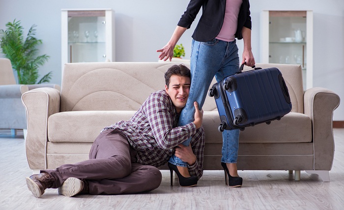 Young family in broken relationship concept